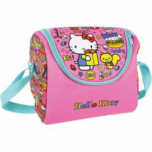 Hello Kitty Koeltassen Set van 2x stuks kleine koeltassen voor lunch roze met Hello Kitty print 22 x 18 x 13 cm 5 liter Koeltassen