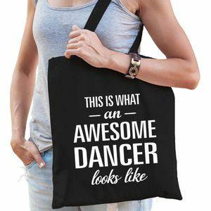 Awesome Dancer / Geweldige Danseres Cadeau Katoenen Tas Zwart Voor Dames Shoppers