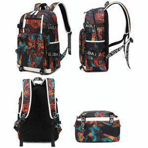 6101 4 Thermische overdracht Casual Rugzak Simple Student Schoolbag (Geel Gedrukt) Schoudertassen