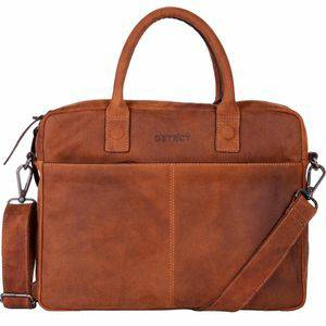 DSTRCT Wall Street Leren Laptoptas 15,4 Inch Cognac Laptoptassen DSTRCT