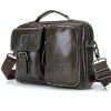 BULL CAPTAIN 036 Men Leather Shoulder Bag Retro First Layer Cowhide Messenger Bag(Iron Blue) Messenger bags