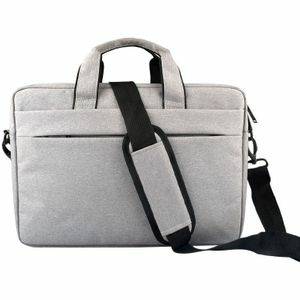 Laptoptassen Ademende slijtagebestendige dunne en lichte mode schouder handheld rits laptoptas met schouderband voor 13 3 inch en onder MacBook Samsung Lenovo Sony DELL Alienware CHUWI ASUS HP (grijs)