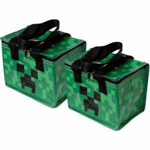 Puckator Kleine lunch/sixpack koeltas 2 st Minecraft print 21 x 15 cm 4,4 L Puckator Koeltassen