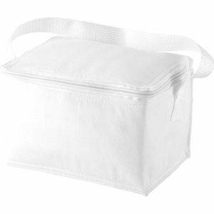 4x Witte mini koeltassen 20 cm voor 6/sixpack blikjes 3,5 liter Compacte koelbox/koeltas Lunchtrommel/lunchtas Kleine blikjeskoelers Koeltassen