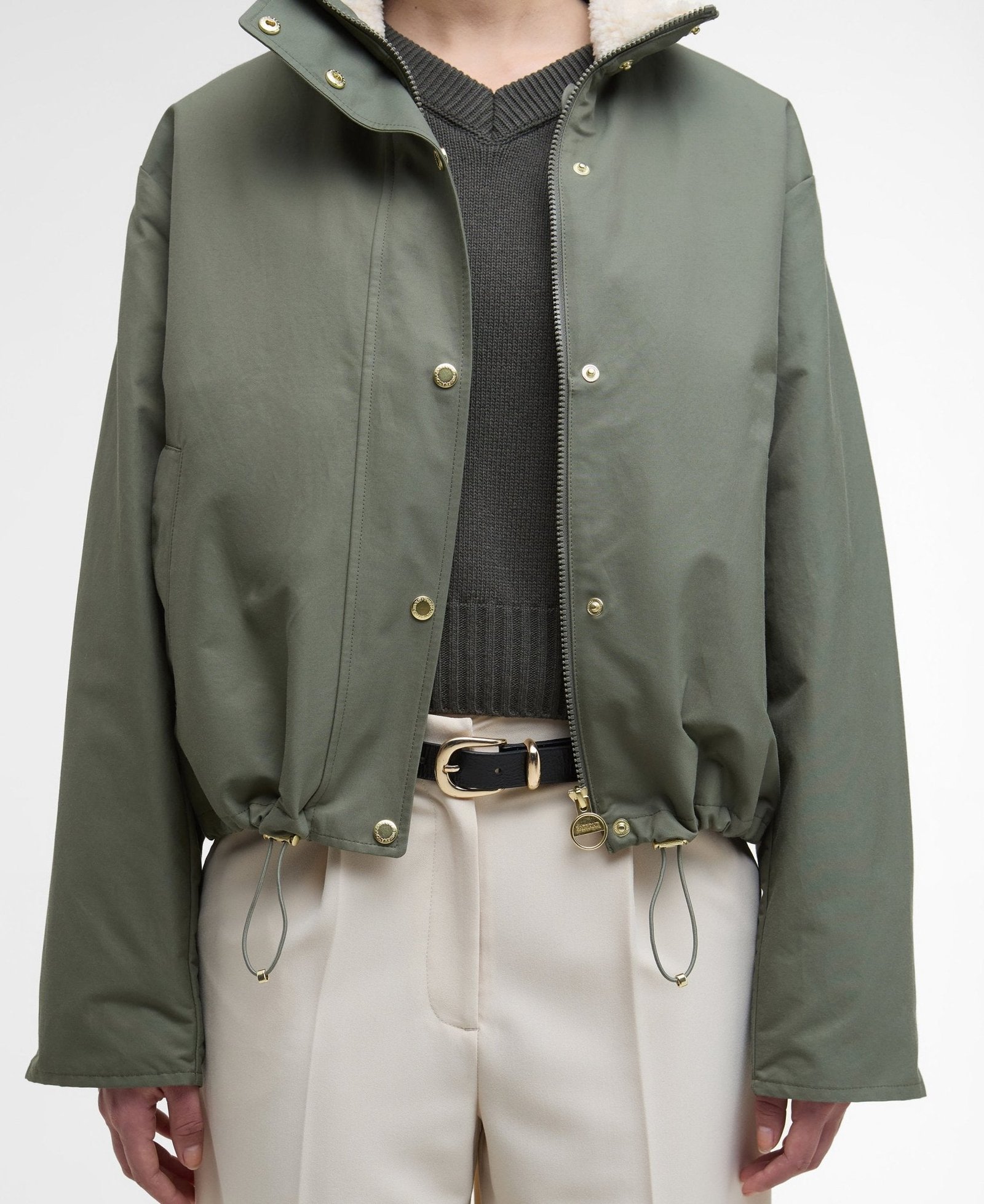 Barbour International Luanda 3 In 1 Showerproof Jacket Khaki - Image 6