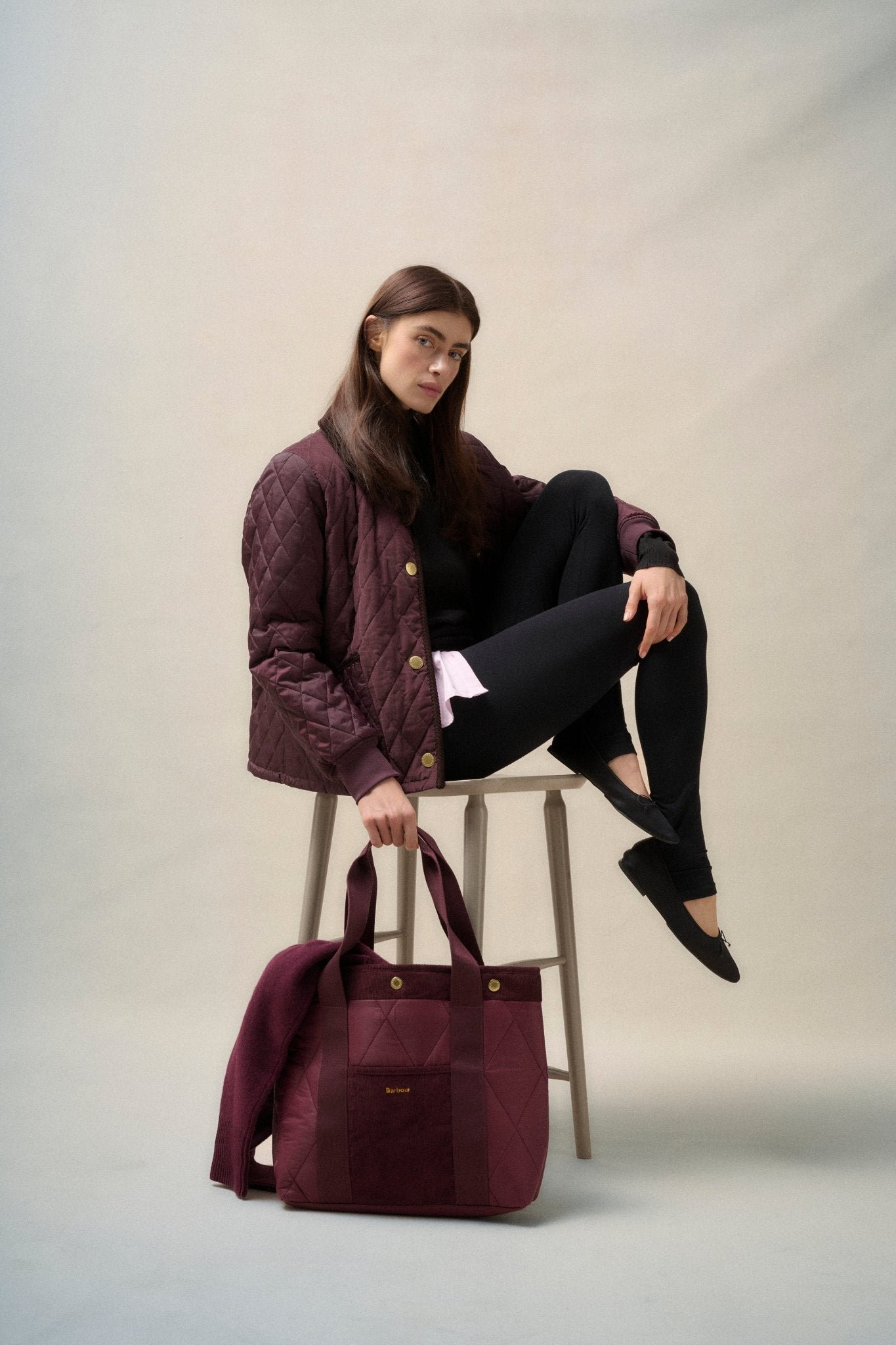 Barbour Marla Quilted Jacket Black Cherry/Dark Brown/Muted Tartan - Image 10