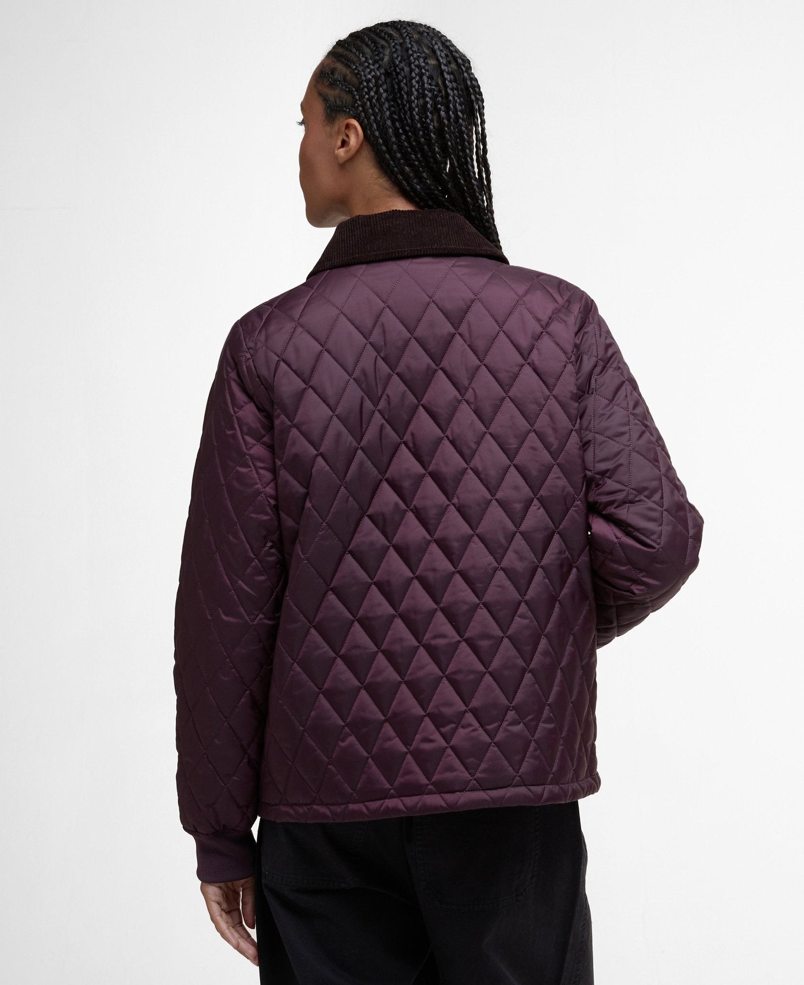 Barbour Marla Quilted Jacket Black Cherry/Dark Brown/Muted Tartan - Image 3