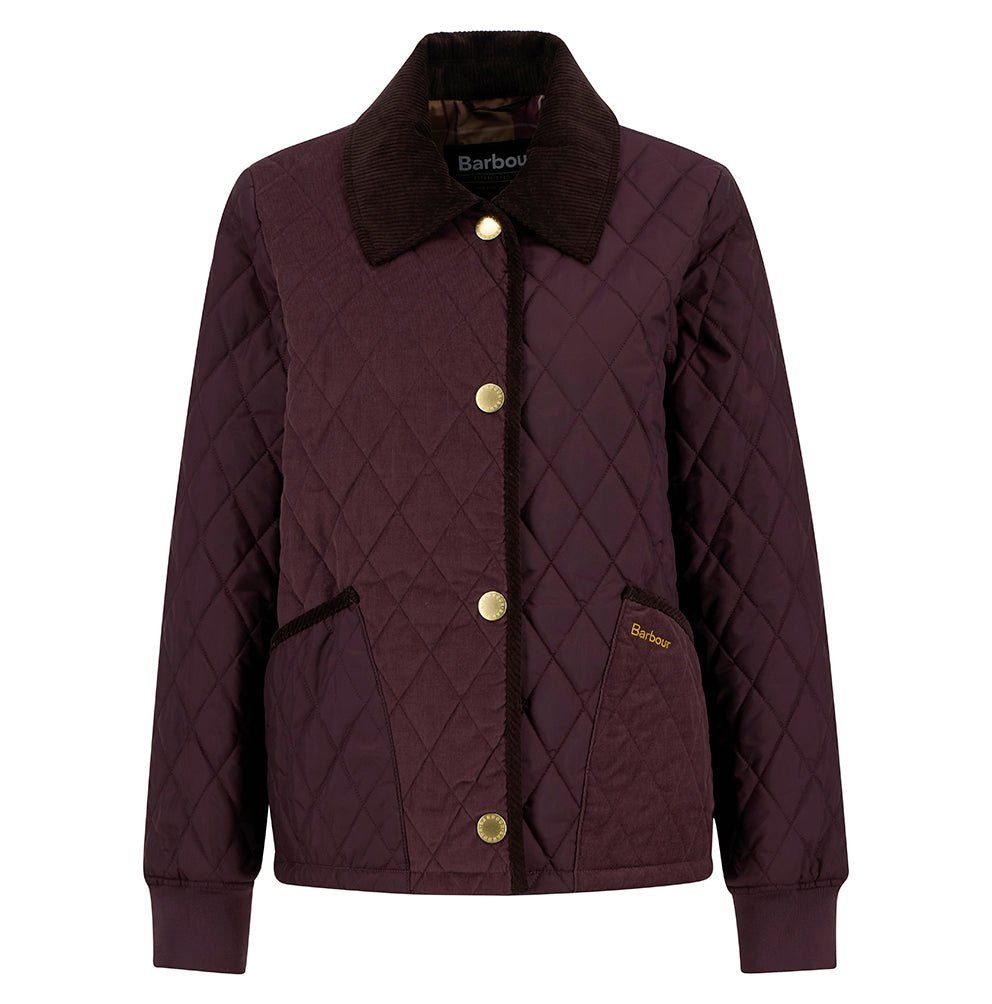 Barbour Marla Quilted Jacket Black Cherry/Dark Brown/Muted Tartan - Image 9