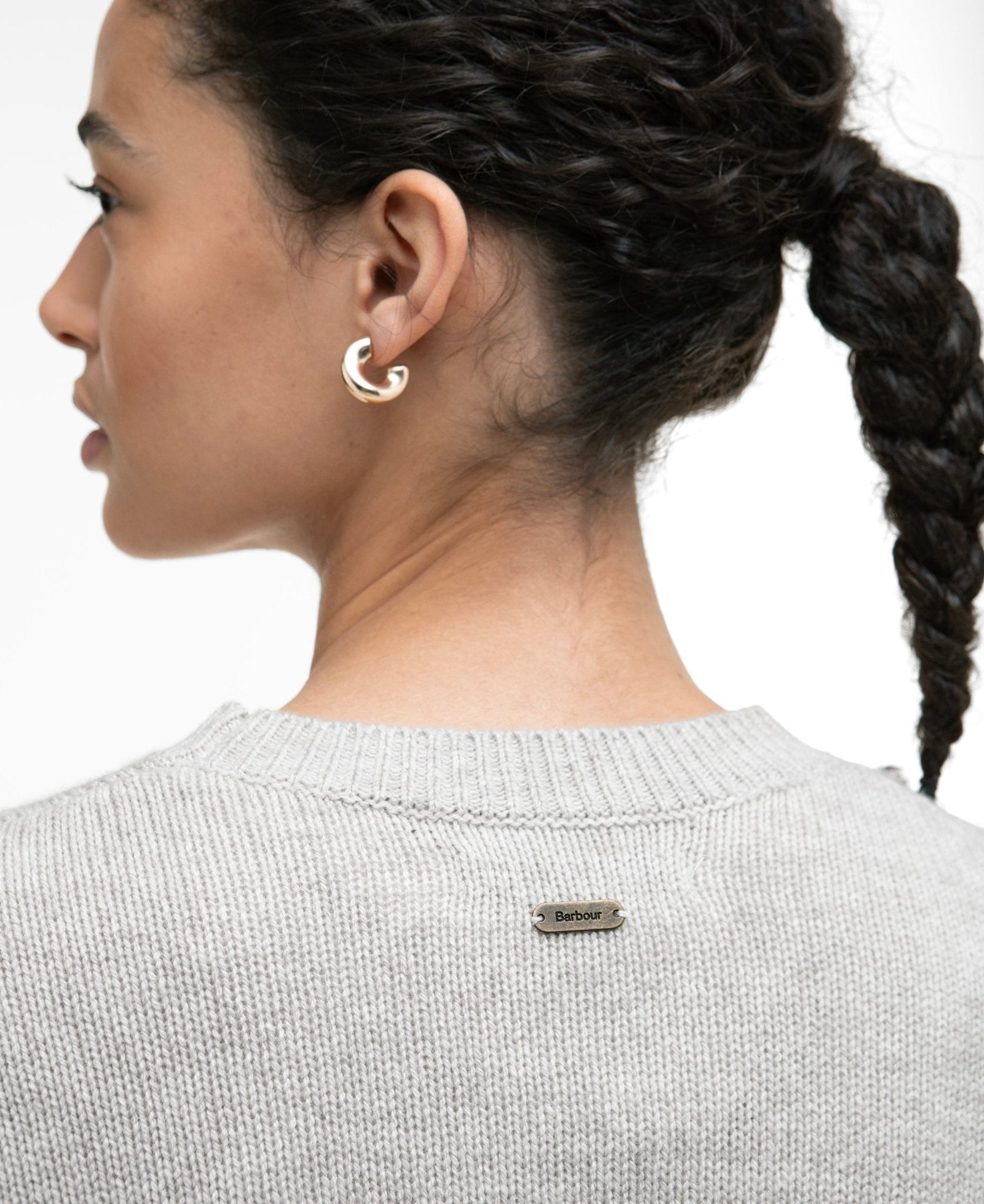 Barbour Woodhouse Knitted Jumper Oatmeal - Image 5