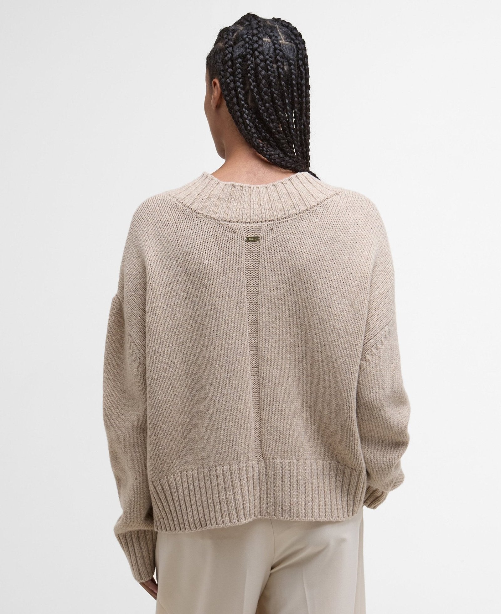 Barbour Antonia Knitted Jumper Oat - Image 3