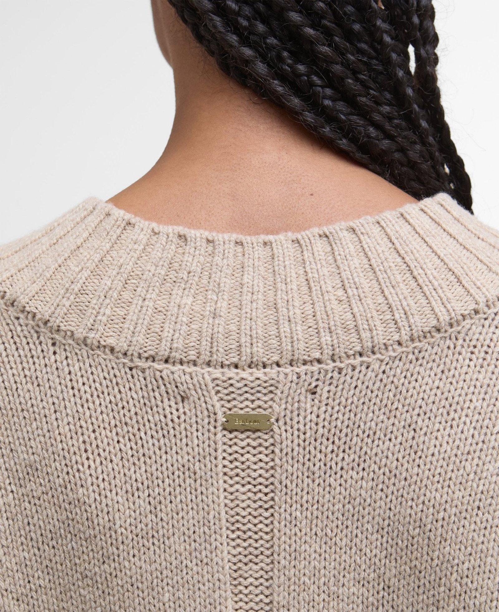 Barbour Antonia Knitted Jumper Oat - Image 6