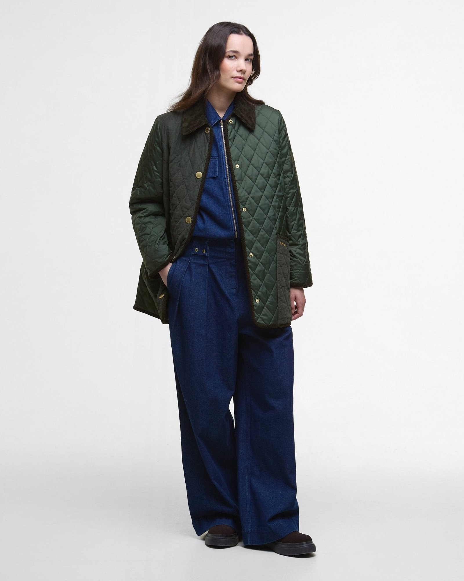 Barbour Meryl Quilted Jacket Olive/Ancient Tartan - Image 2