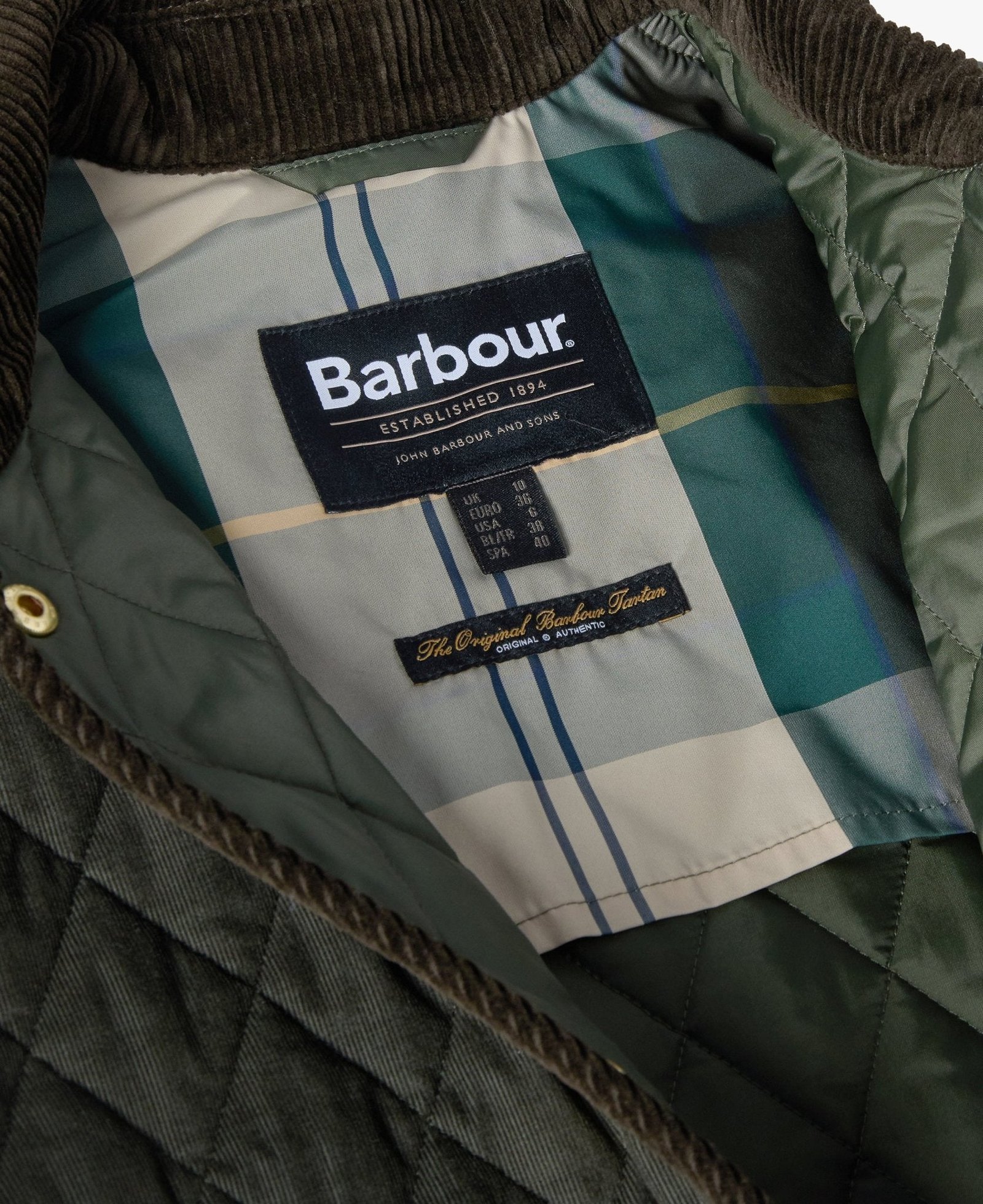 Barbour Meryl Quilted Jacket Olive/Ancient Tartan - Image 6