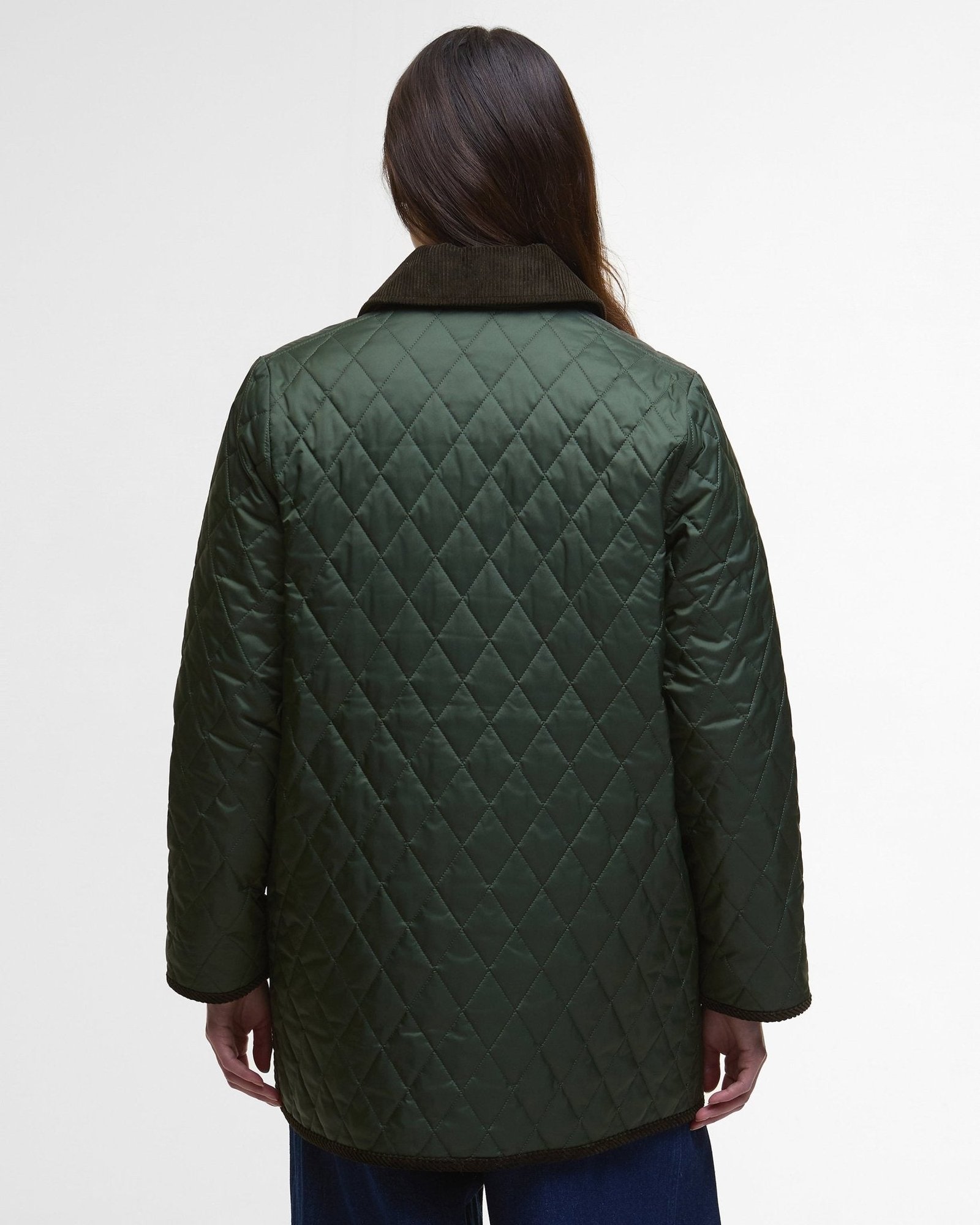 Barbour Meryl Quilted Jacket Olive/Ancient Tartan - Image 3