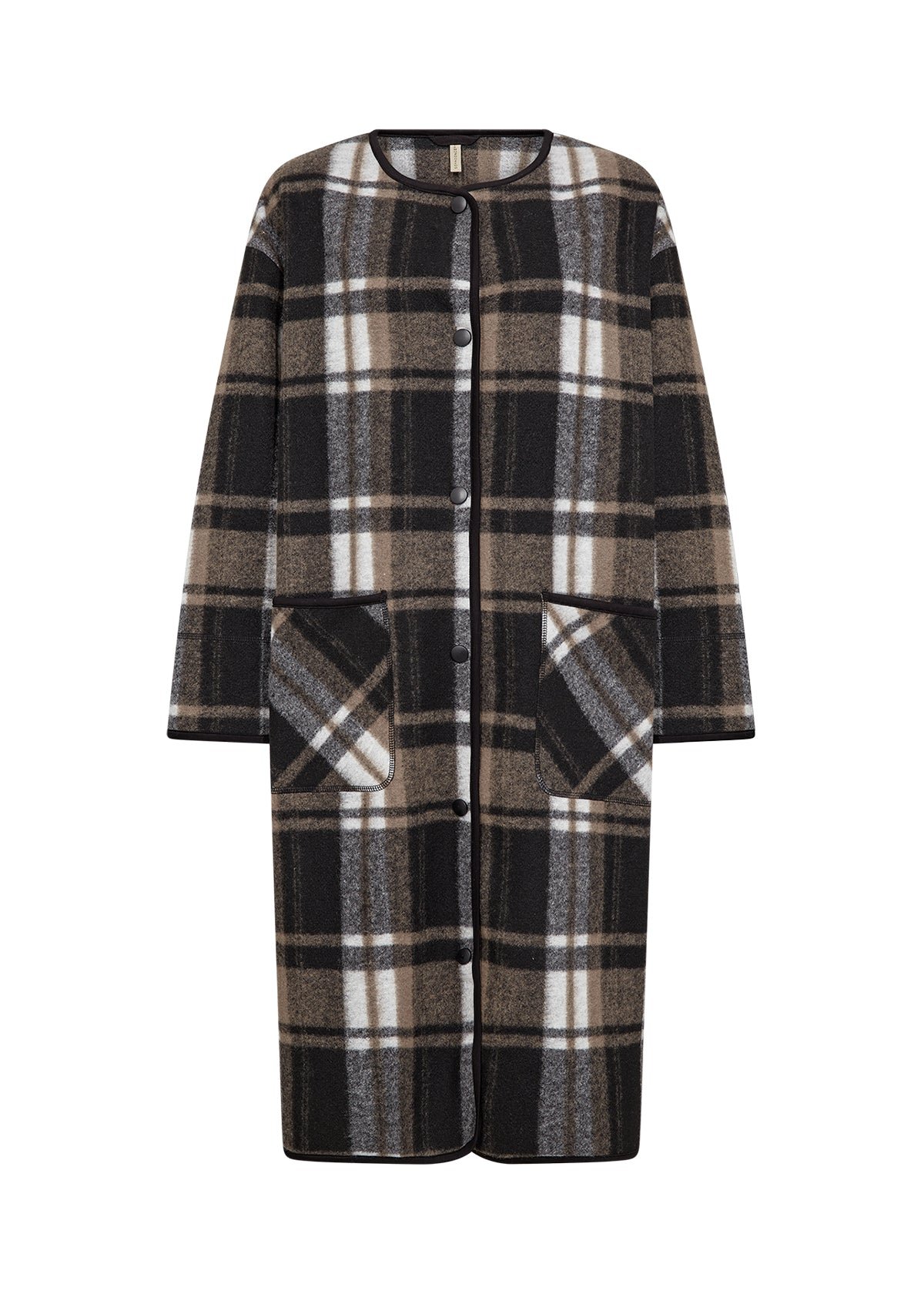 Soya Concept Vocal 2 Fleece Coat Check Black - Image 5